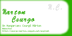 marton csurgo business card