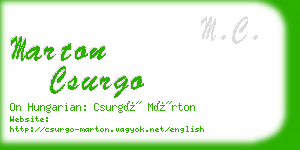 marton csurgo business card